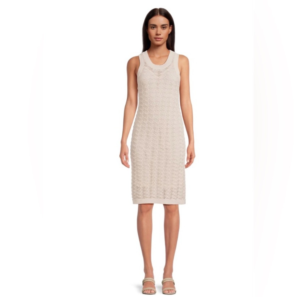 NWT women’s cream crochet dress size L 12-14.